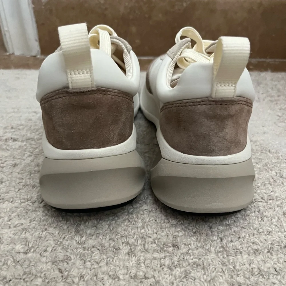 Tory Burch Cream and Taupe Platform Sneakers